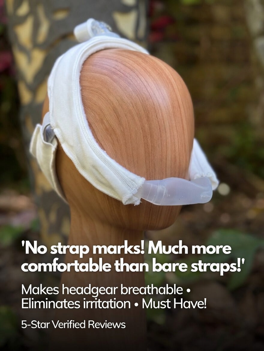 Ultra Premium Headgear Cover custom designed to fit Nasal N30i, P30i ResMed AirFit/AirTouch Nasal Pillow and Philips Respironics DreamWear. (One Size Fits Most)