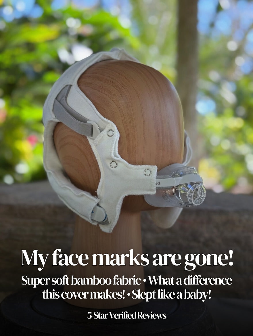 Ultra Premium Headgear Cover custom designed to fit Nasal ResMed N20 AirFit/AirTouch Nasal Pillow and Philips Respironics Wisp. (One Size Fits Most)